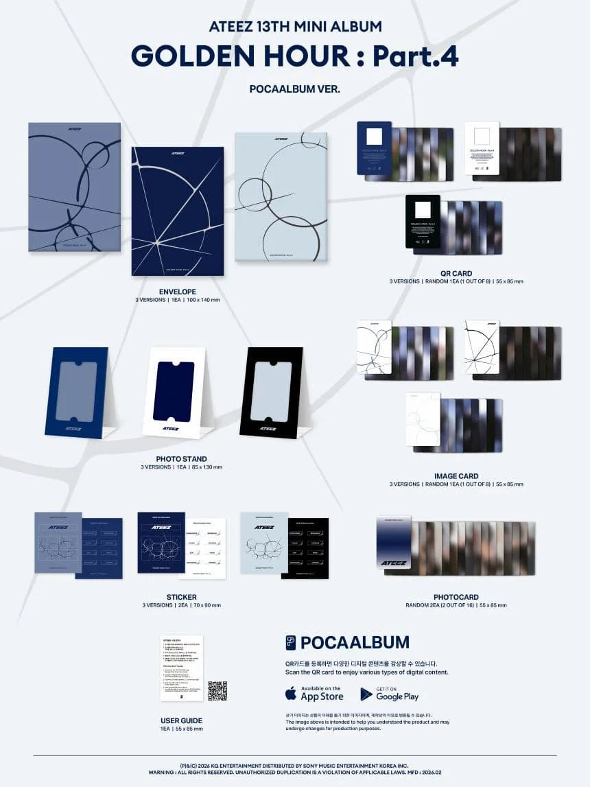 Ateez golden hour part 4 album kpop music idol korean merch store canada toronto montreal vancouver hongjoong seonghwa yunho yeosang san mingi wooyoung jongho CD photocard adrenaline NASA pocaalbum
