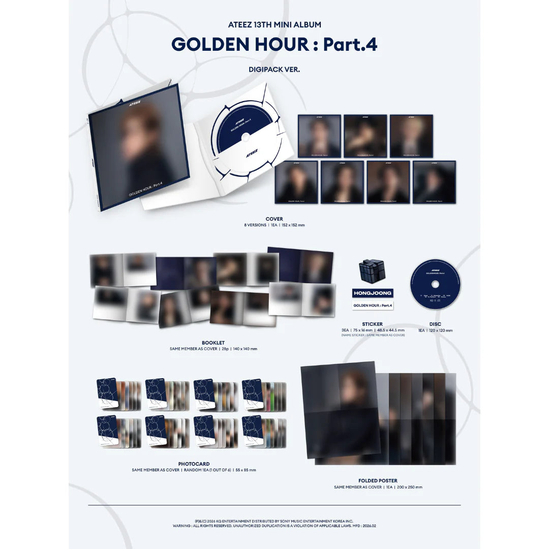 Ateez golden hour part 4 album kpop music idol korean merch store canada toronto montreal vancouver hongjoong seonghwa yunho yeosang san mingi wooyoung jongho CD photocard adrenaline NASA 
