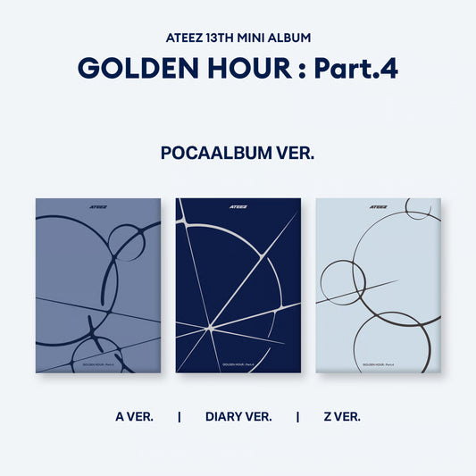 Ateez golden hour part 4 album kpop music idol korean merch store canada toronto montreal vancouver hongjoong seonghwa yunho yeosang san mingi wooyoung jongho CD photocard adrenaline NASA pocaalbum
